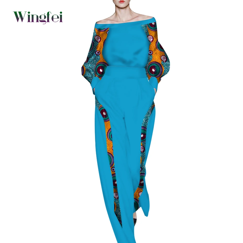 

African Clothes for Women 2 Piece Set Strapless Crop Top and Pant Set Dashiki Women Suit African Women Casual Clothing WY3092