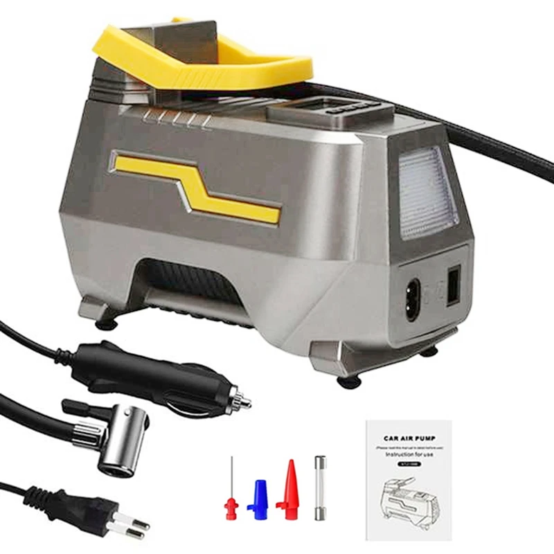 Автомобильный насос для шин AC/DC 12 В портативный воздушный компрессор цифровой со