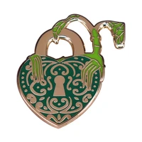 beautiful heart shaped lock television brooches badge for bag lapel pin buckle jewelry gift for friends