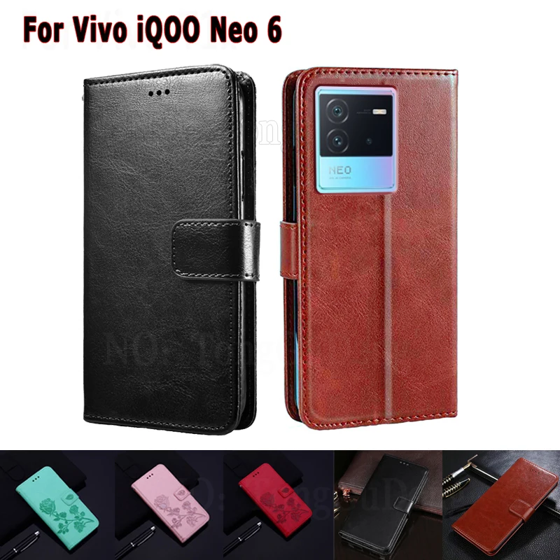 

Wallet Phone Case For Celular Vivo iQOO Neo 6 Leather Cover on Etui iQOO Neo6 V2196A PD2199F Funda For Vivo iQOO Neo6 SE Hoesje