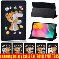 anti cratch tablet case for samsung galaxy tab a 8 0 2019 t290t295 bear pattern leather letter series flip cover case pen