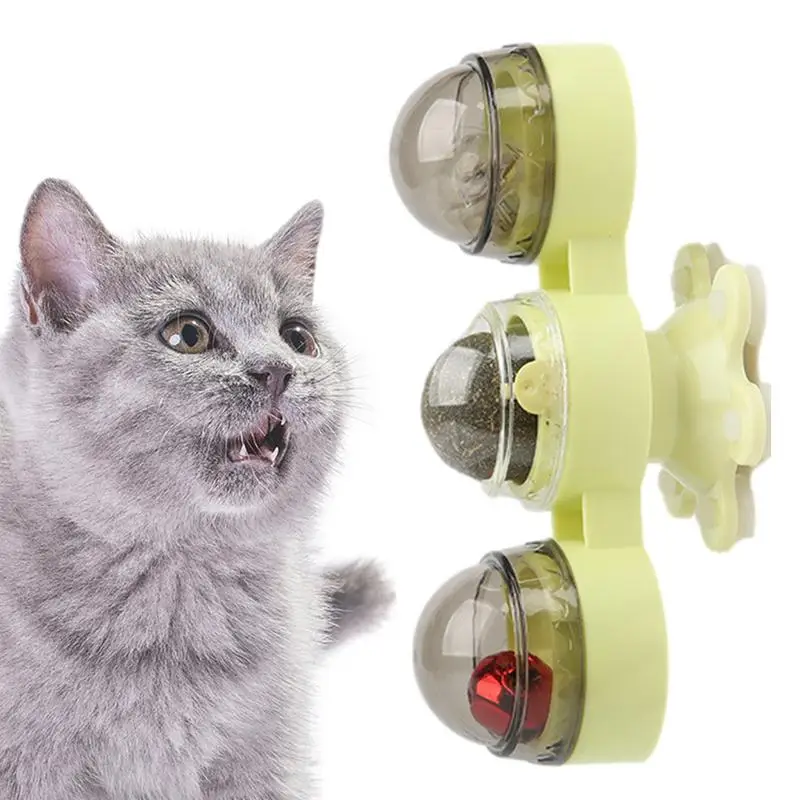 

Cat Wall Ball Spinner Lightweight Windmill Turntable Teasing Cat Toy Pet Accessories Wall Mount Cat Toy For Cat Tooth Cleaning