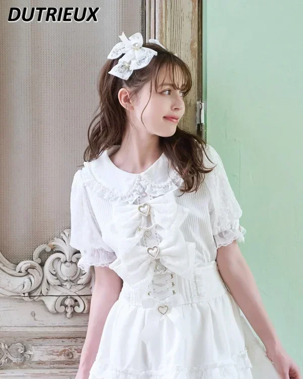 Летняя популярная Милая рубашка в японском стиле для девушек милая с кукольным