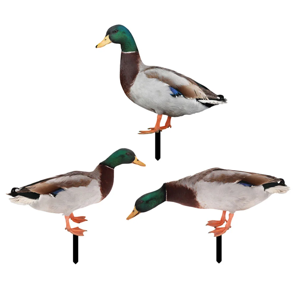 

Garden Duck Statue Animal Yard Stakes Sculpture Lawn Figurines Goose Statues Farm Stake Hollow Realistic Backyard Sign