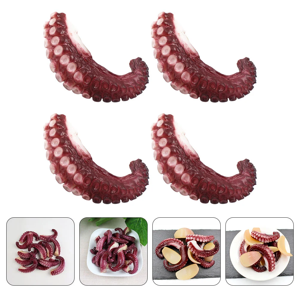 

4 Pcs Squid Desktop Decor Desktop Toys Seafood Action Figure Toys Pvc Ocean Animal Figure Octopus Playset Toy Child