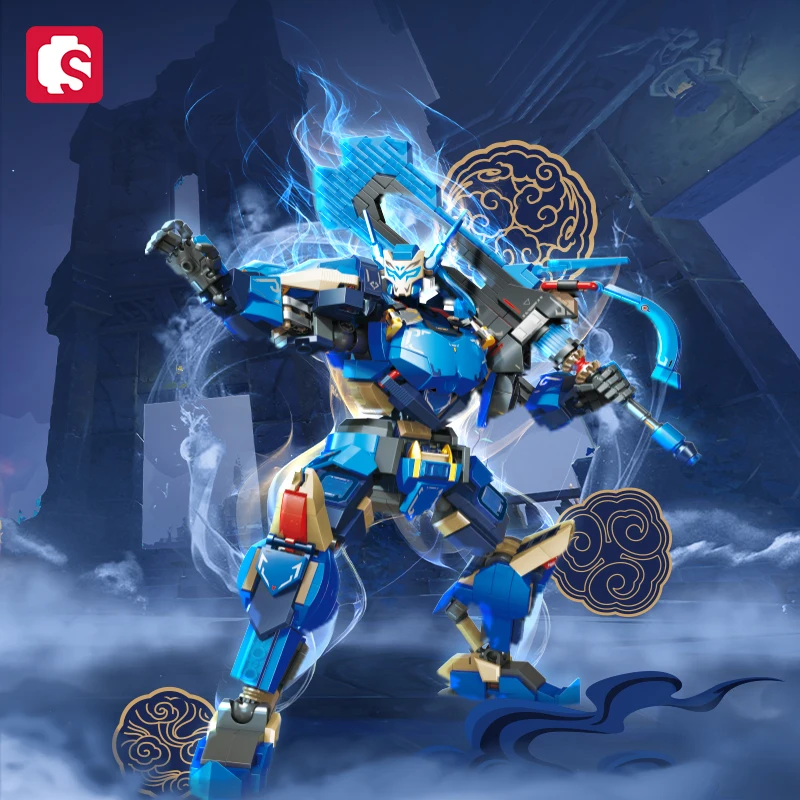 SEMBO Mecha в китайском стиле сборные строительные блоки крутая модель робота кирпичи