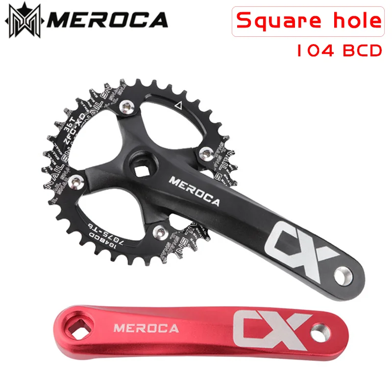 

MEROCA CX Square Bore Mountain Bike Crankset 104BCD Aluminum Alloy IXF 170mm 32T/34T/36T/38T/40T/42 Bmx Bike Parts