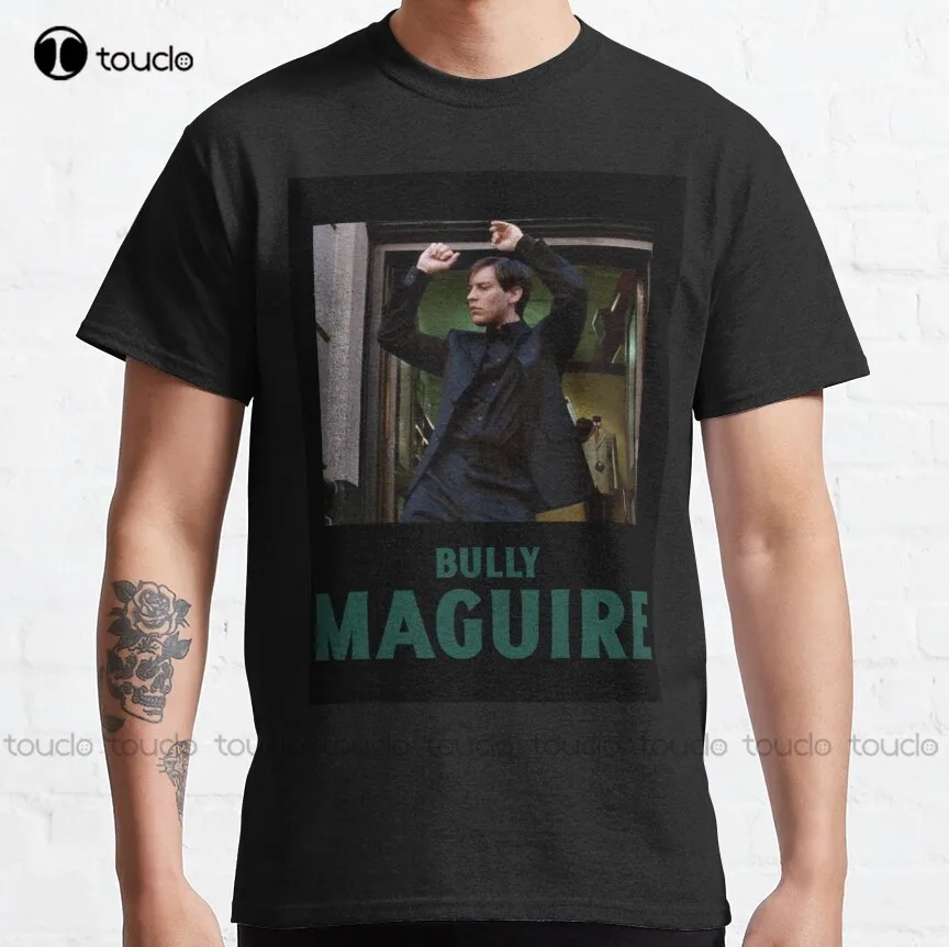 

Классическая футболка Bully Maguire с круглым вырезом, рубашки для женщин, индивидуальная футболка для подростков, унисекс, футболка с цифровой печатью, Женская хлопковая новая