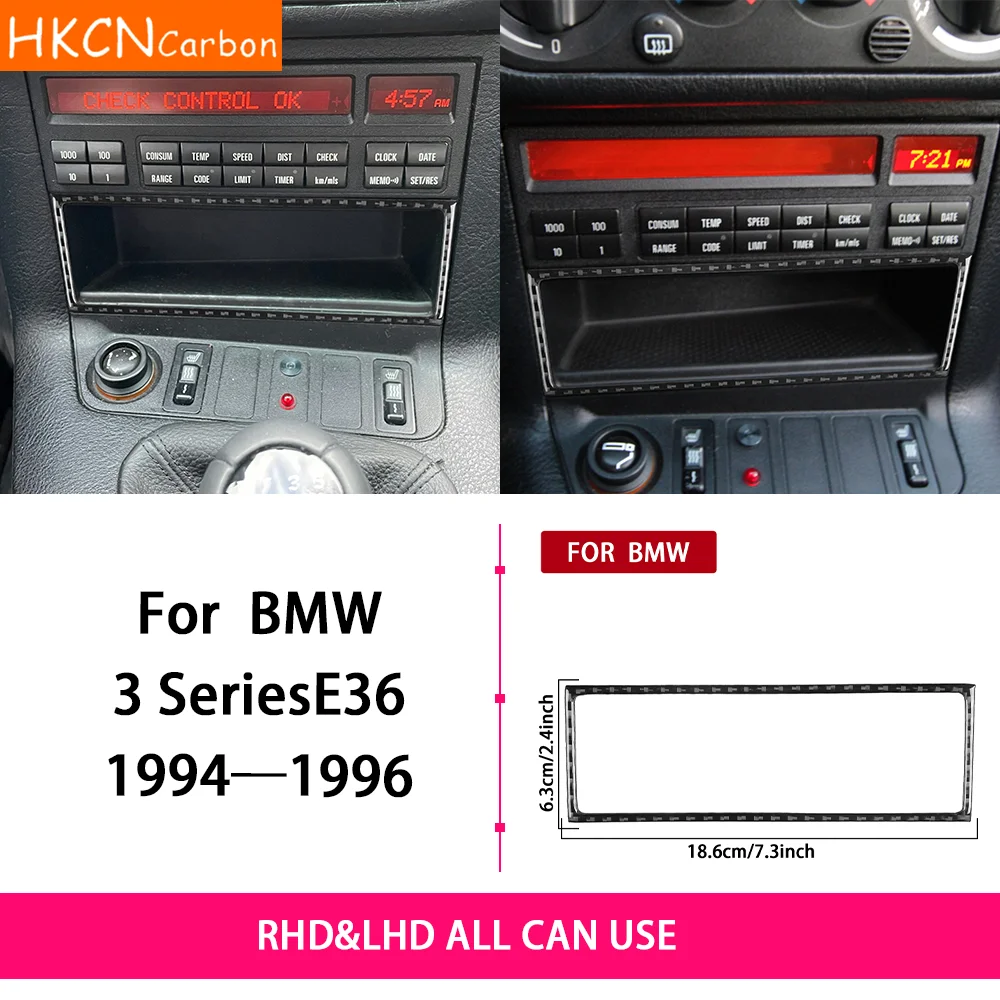 Фото Для BMW 3 серии E36 1994-19096, автомобильные аксессуары, центральный ящик для хранения из углеродного волокна, рамка, внутренняя крышка, накладка, модификация наклейки №2