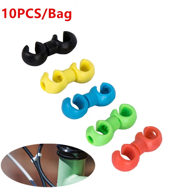 

New 10PCS/Set Bicycle MTB Brake Gear Cable S Style Clips Buckle Hose Guide Bike Cross Line Clip Ring Clasp Cycling Accessories