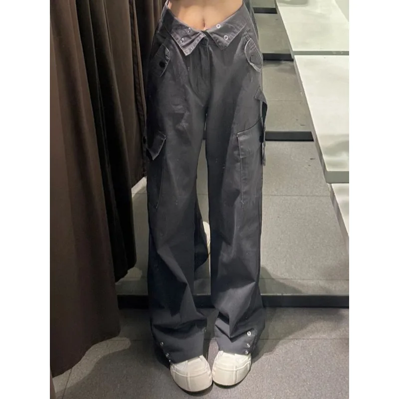 

Deeptown Y2k Harajuku Vintage Cargo Pants Women Gyaru Baddies Streetwear Hippie Casual Trousers Korean Fashion 90s Aesthetic