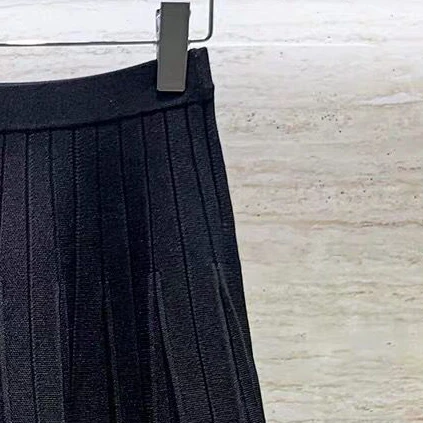 

Осень-зима 2020, Новая женская Однотонная юбка, плиссированная трикотажная полуюбка