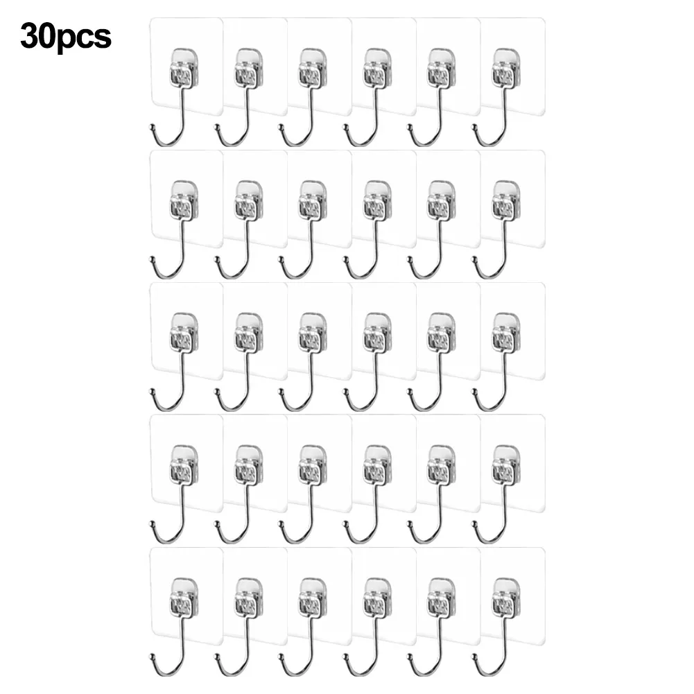 

30pcs Wall Hooks For Hanging For Hanging Towels Shower Brushes Kitcheware Wood Marble Glass Metal Home Improvement Tools