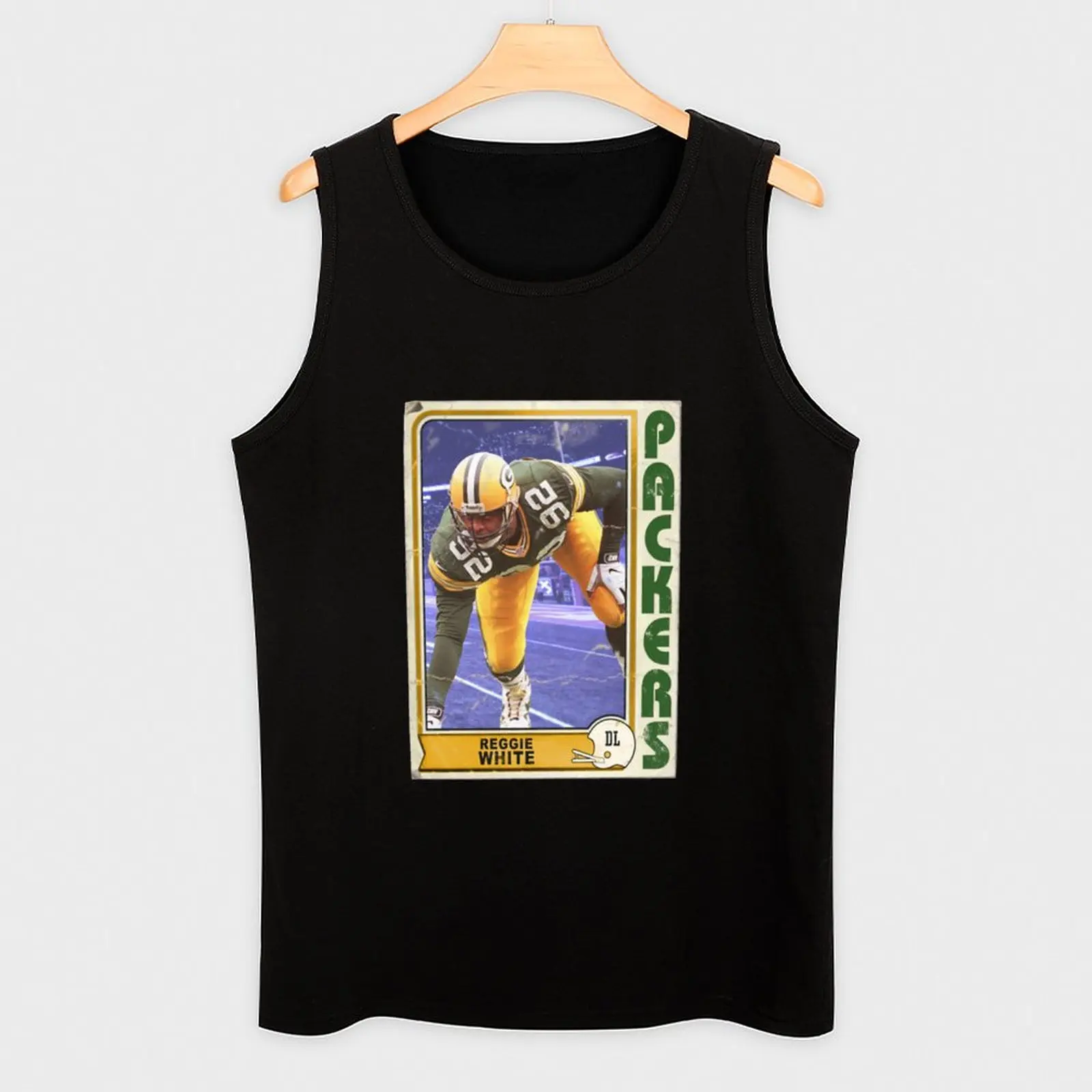 Ретро Green Bay Packers Reggie White Trading Card Майка без рукавов мужские рубашки Одежда для