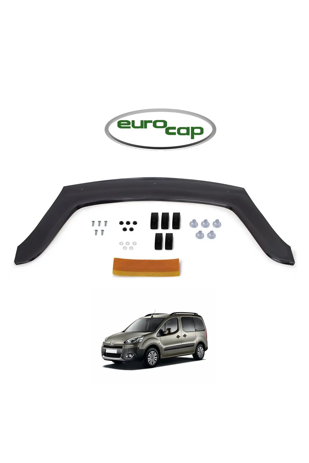 

Peugeot Partner Front Hood Protection Spoiler 3mm Acrylic Abs Glossy Black Deflector 2009-2015
