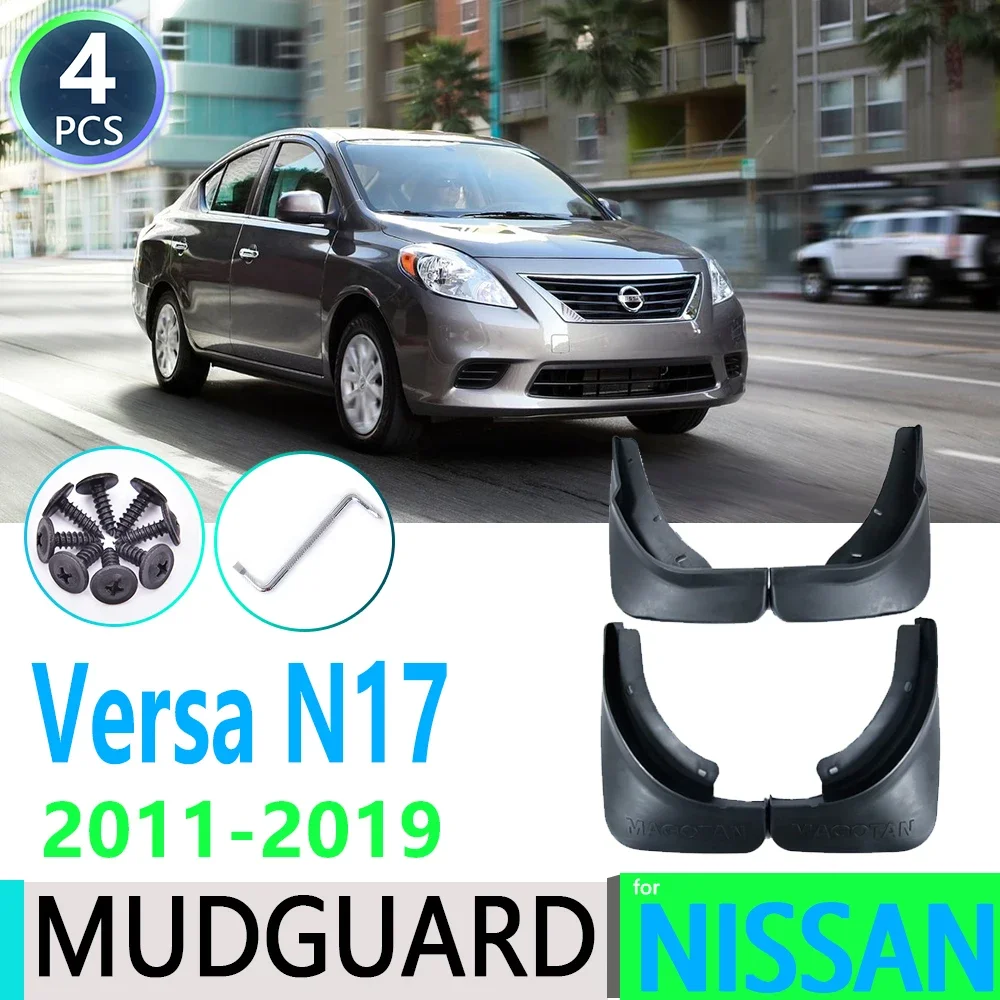 

Брызговики для Nissan Versa Sedan Latio Sunny Almera N17 2011 ~ 2019, 4 шт., автомобильные аксессуары