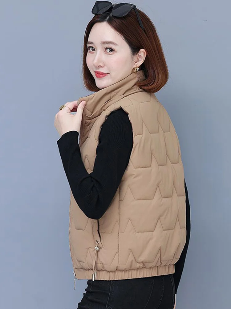 Осень-зима 2024 новый женский пуховый жилет с хлопковой подкладкой в стиле вестерн