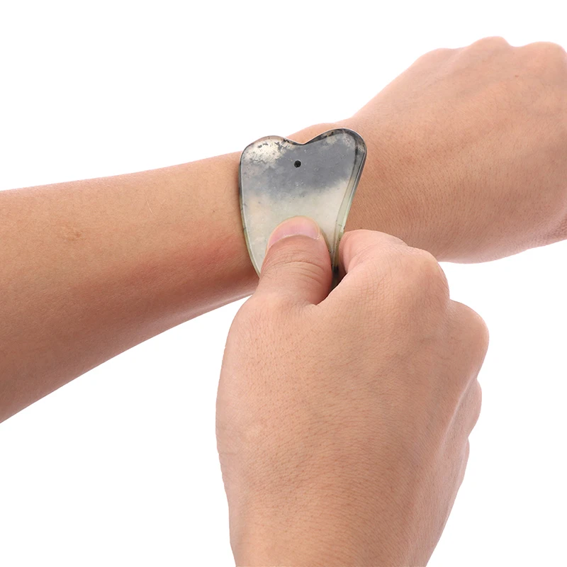 Натуральный нефритовый скребок Гуаша для массажа лица пластина спа-доска