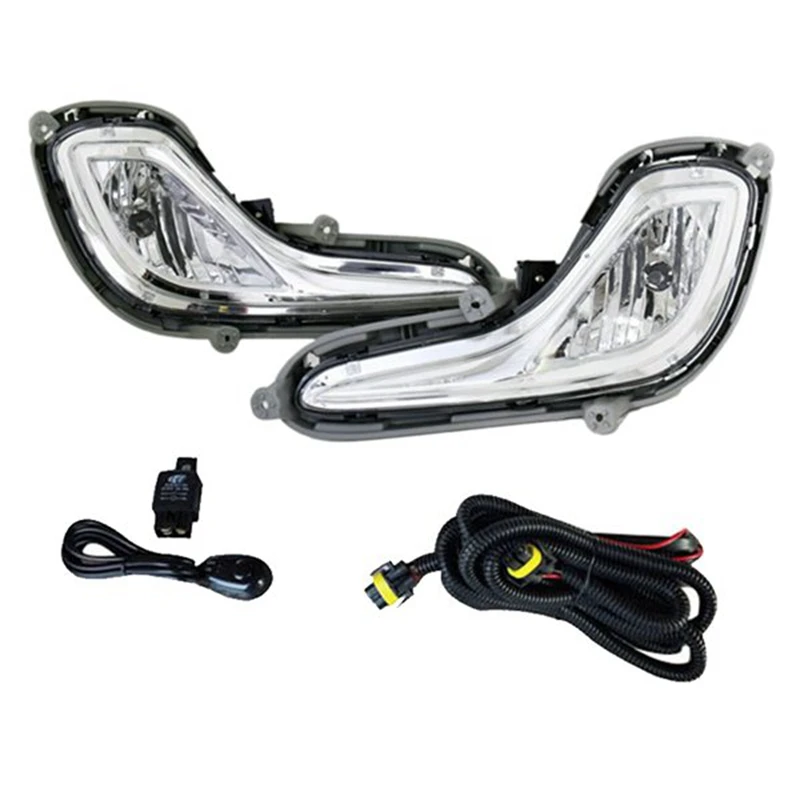 

NEW-1 Pair Front Bumper Fog Light Assembly For Hyundai Accent 2012-2017 92201-1R000 92202-1R000