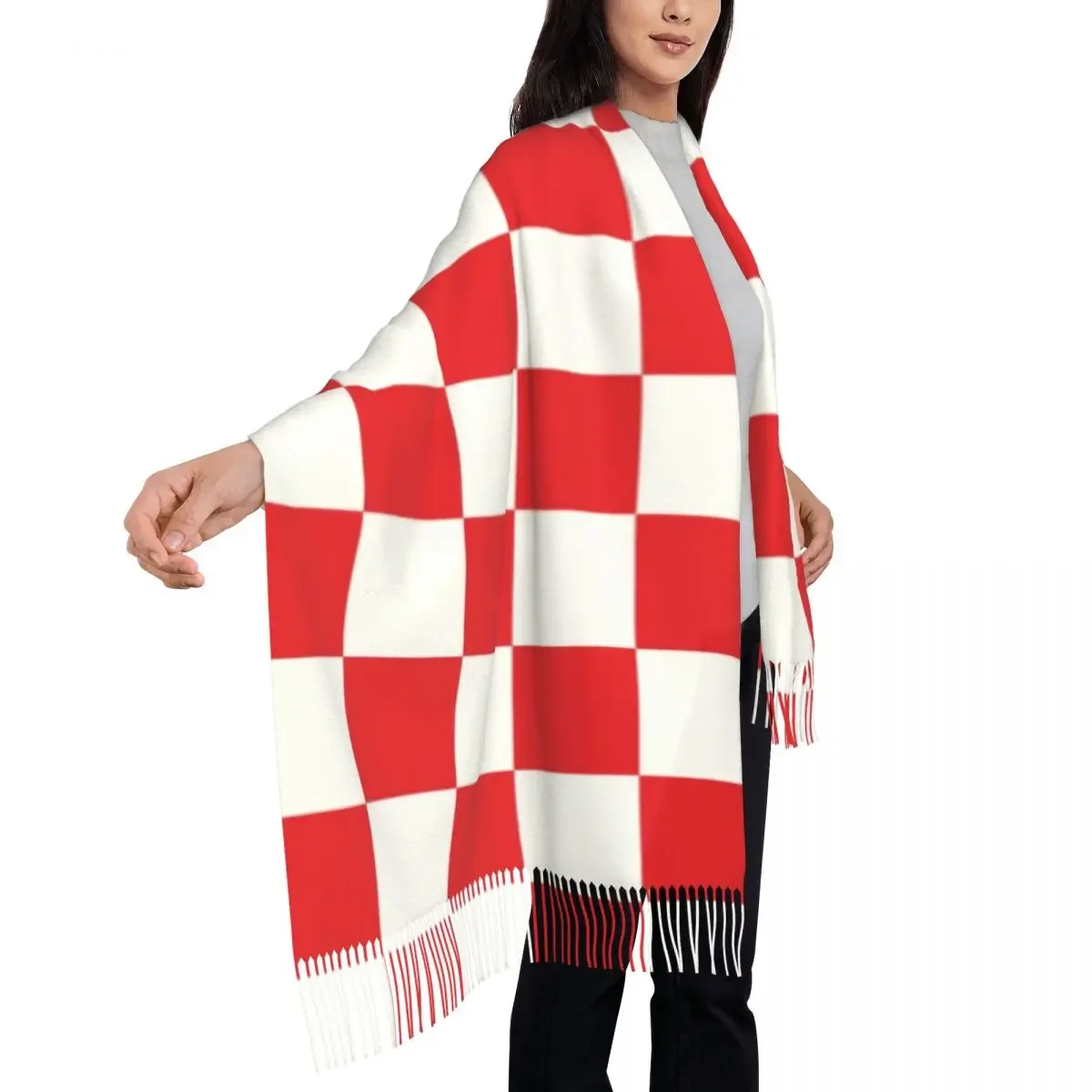 Шахматы в хорватском стиле мягкая шаль женские зимние шарфы