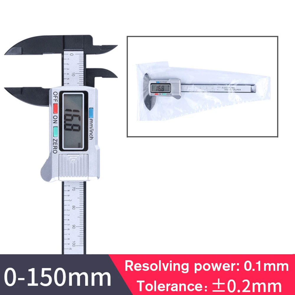 

Электронный штангенциркуль с ЖК-дисплеем, 6 дюймов, 150 мм, 100 мм, микрометр с нониусом, цифровая линейка, измерительные инструменты из нержаве...
