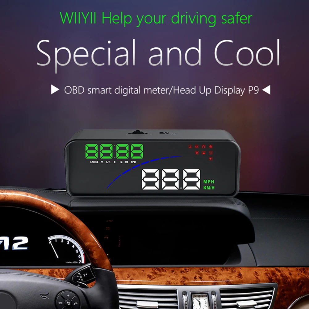 

None Head Up Display P9 Car Truck Alarm Functions Electronic Accessories For OBD2/EOBD Interface Head Up Display