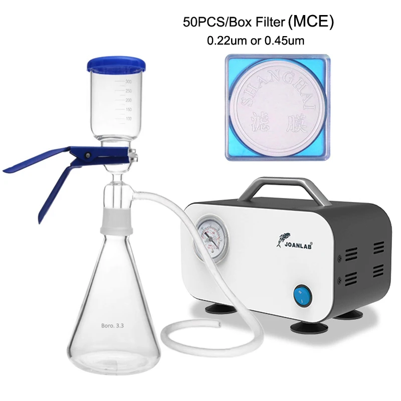 

Lab Medical Electric Glass Vacuum Filtration Membrane Buchner Funnel Flask Apparatus Kit with Automatic Pump and MCE Filter