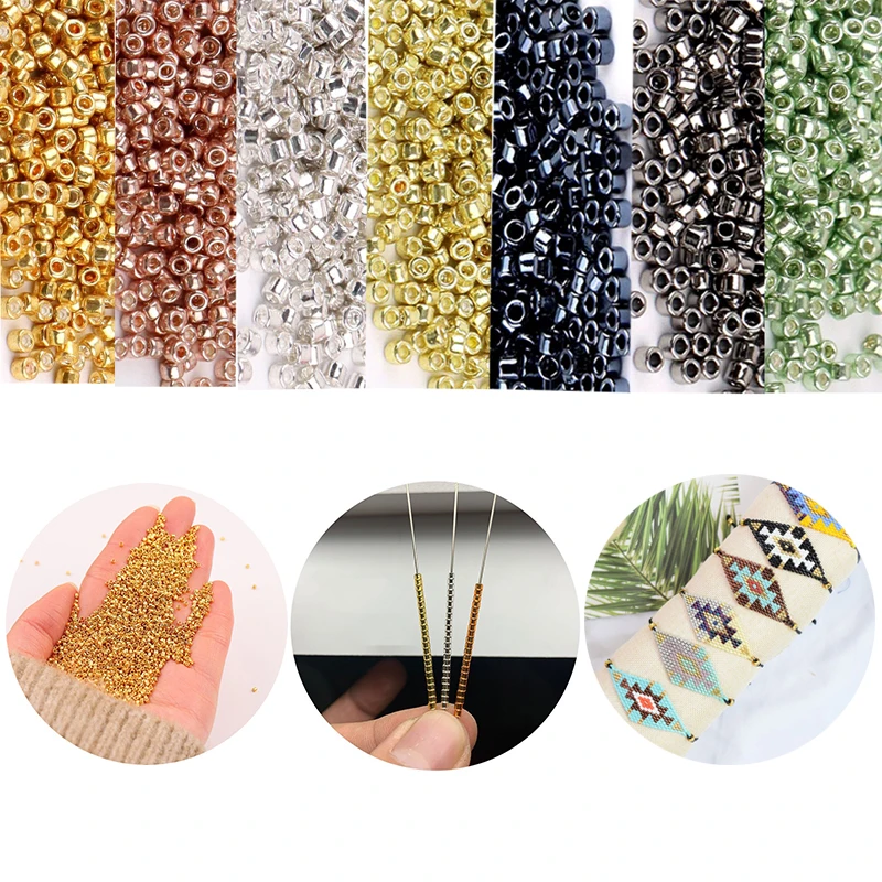 

10g 2mm High Quality Electroplated Metal Color Imitation Antique Beads DIY Handmade Embroidery Clothing Accessories Rice-Beads