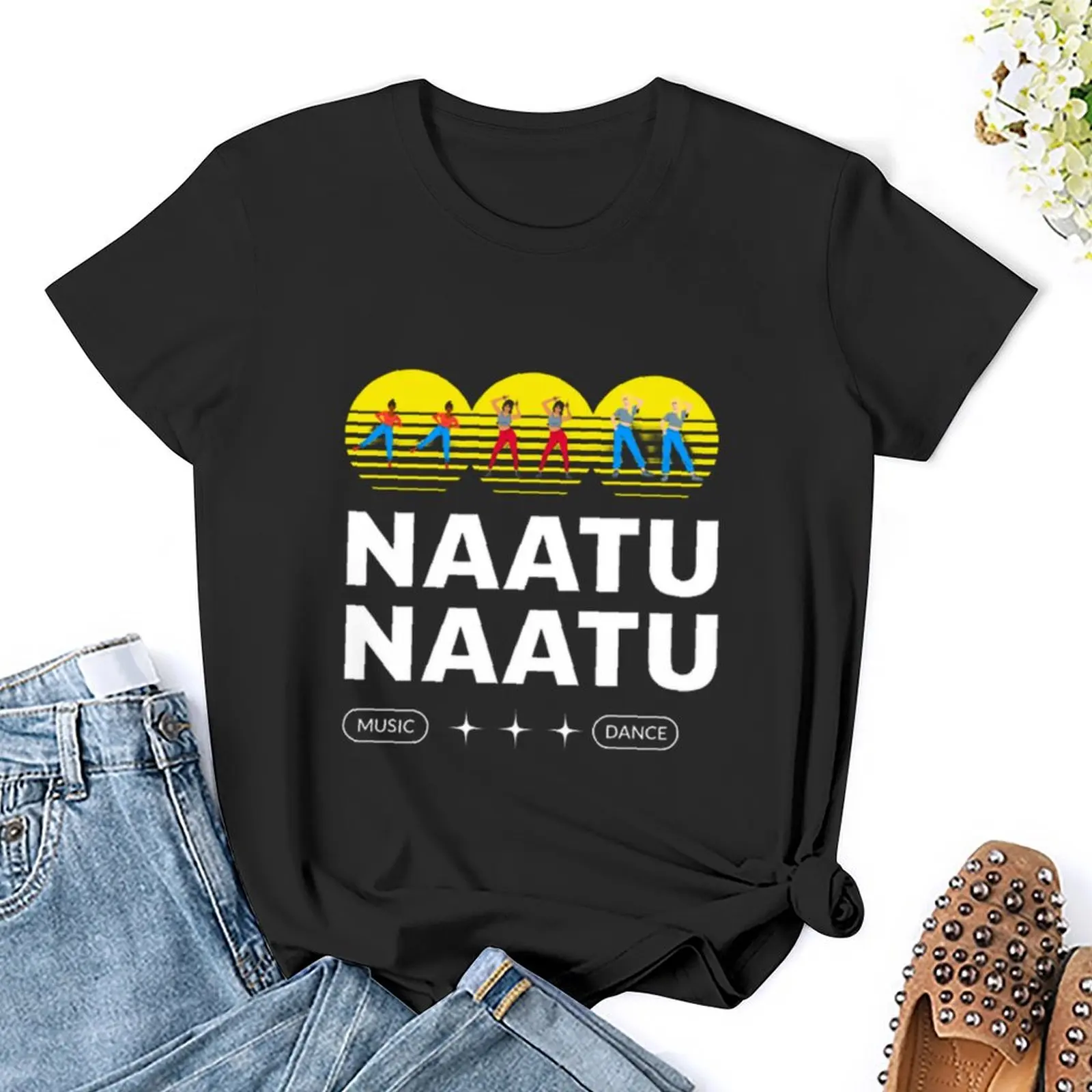 RRR NAATU (1) Футболка тяжелые возвышенные аниме одежда Летняя женская