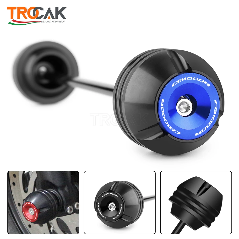 

LOGO CB1000R Motorcycle CNC Aluminum Rear Axle Fork Wheel Crash Sliders Protector Pad Kit For HONDA CB 1000R cb1000r 2008-2016