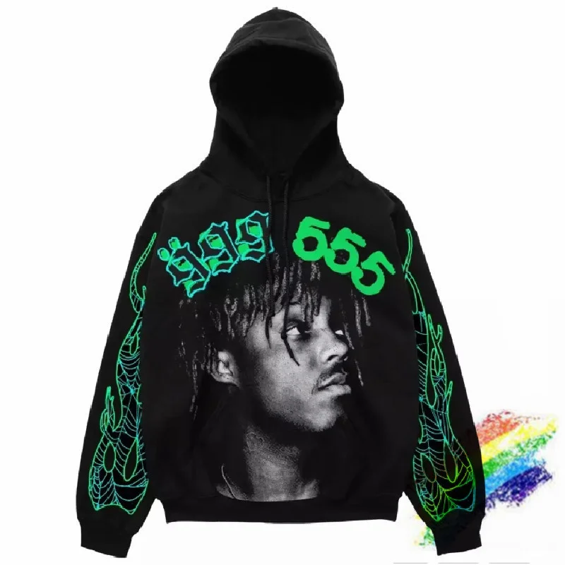 

Fluorescent Green Sp5der Young Thug 555555 Angel Hoodie Men Women Best Quality Spider Web Pullover