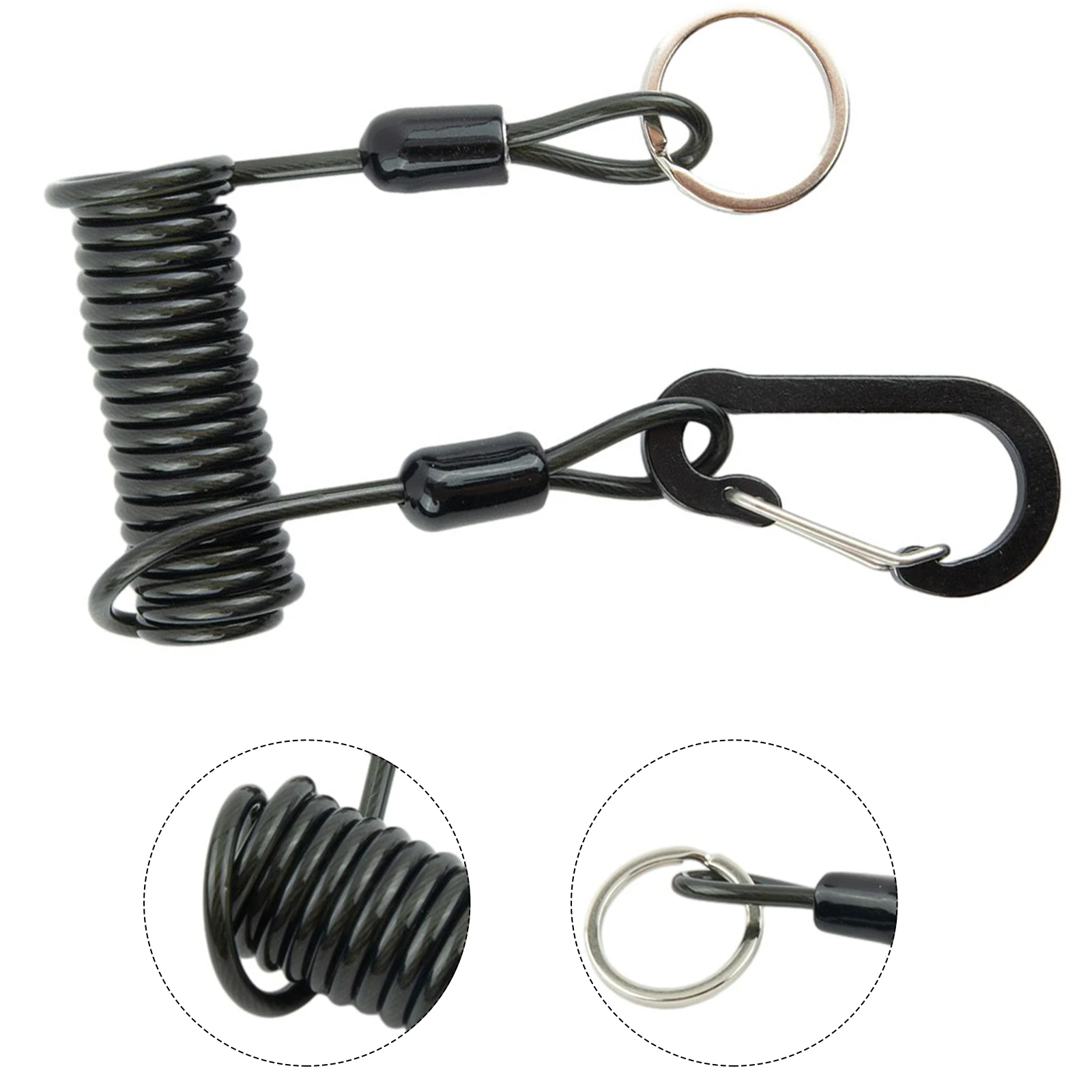 

Brand New Durable High Quality Wire Spring Rope Missed Rope Anti-lost Fishing Tackle Stainless Steel + Plastic 1.2M /2M