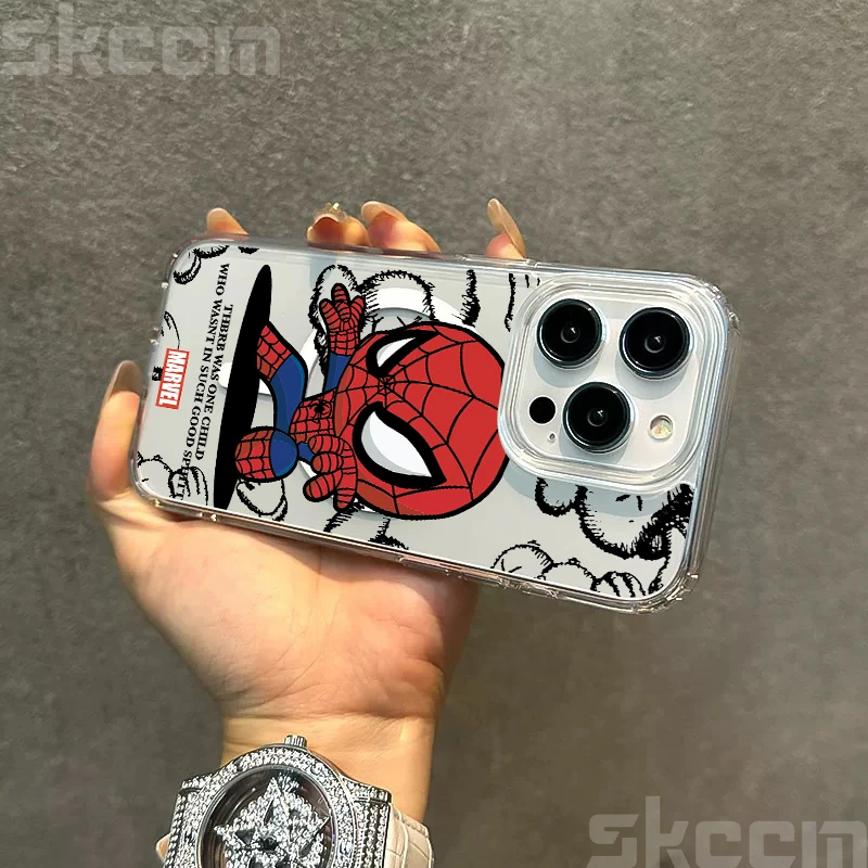 Магнитный чехол Marvel Spider Man для Samsung Galaxy S25 S24 S23 S22 UItra PIus S21 S20 FE Magsafe Wireless Charging Cover