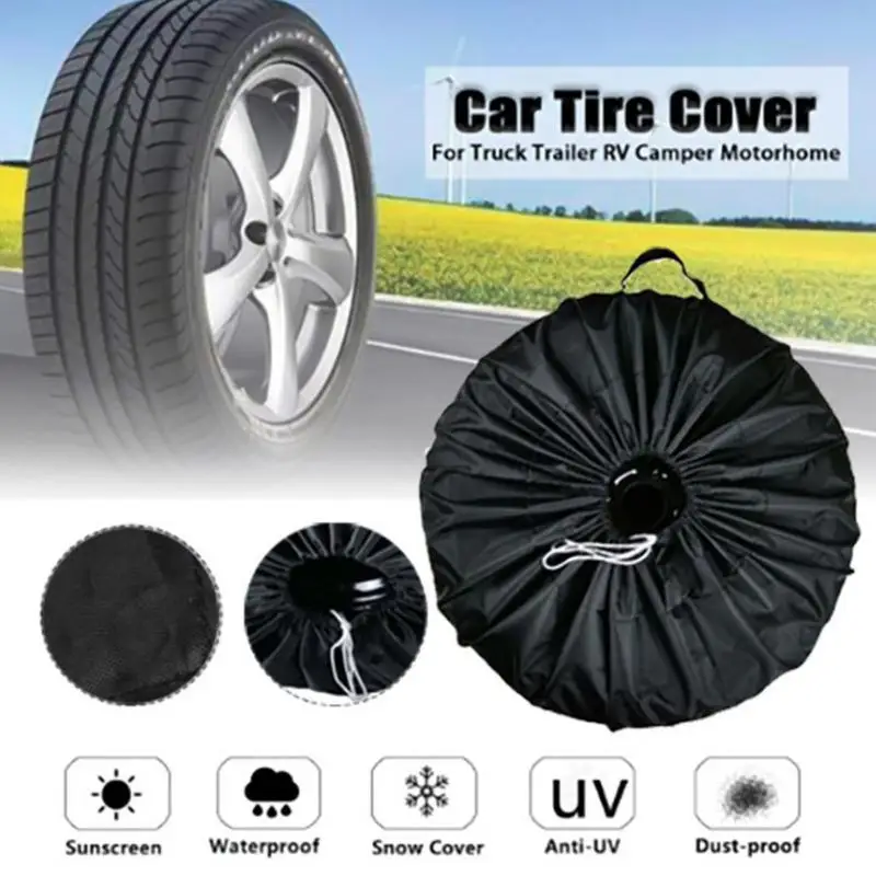 

Rv Wheel Covers Tire Covers With Handle For Easy Lifting Spare Tire Cover Tire Covers For Trailers Protect Wheel Rims For Full