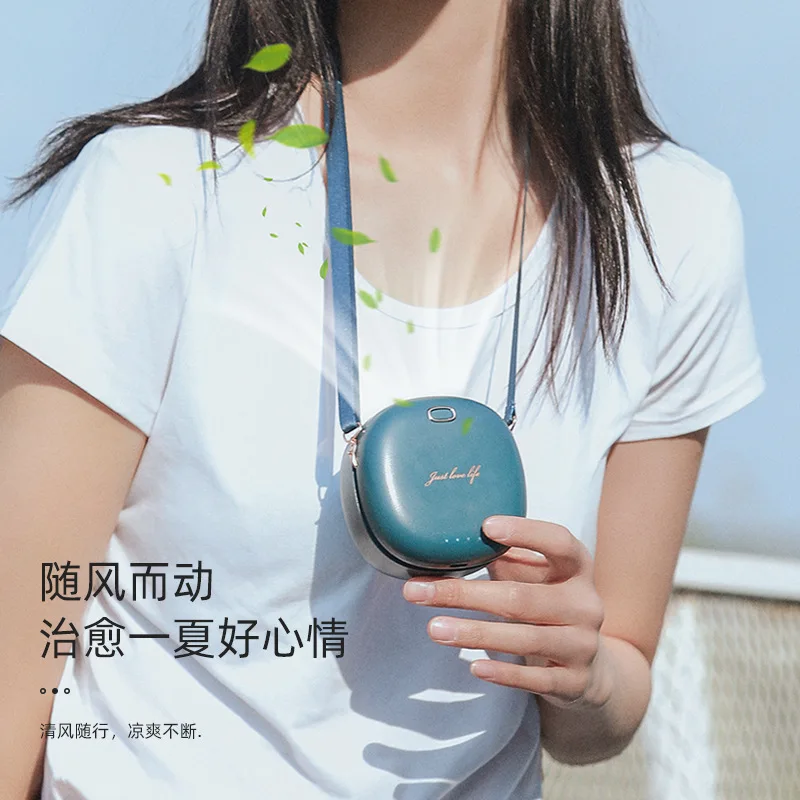 

Single head hanging waist fan usb charging student outdoor portable small large wind lazy leafless hanging neck fan