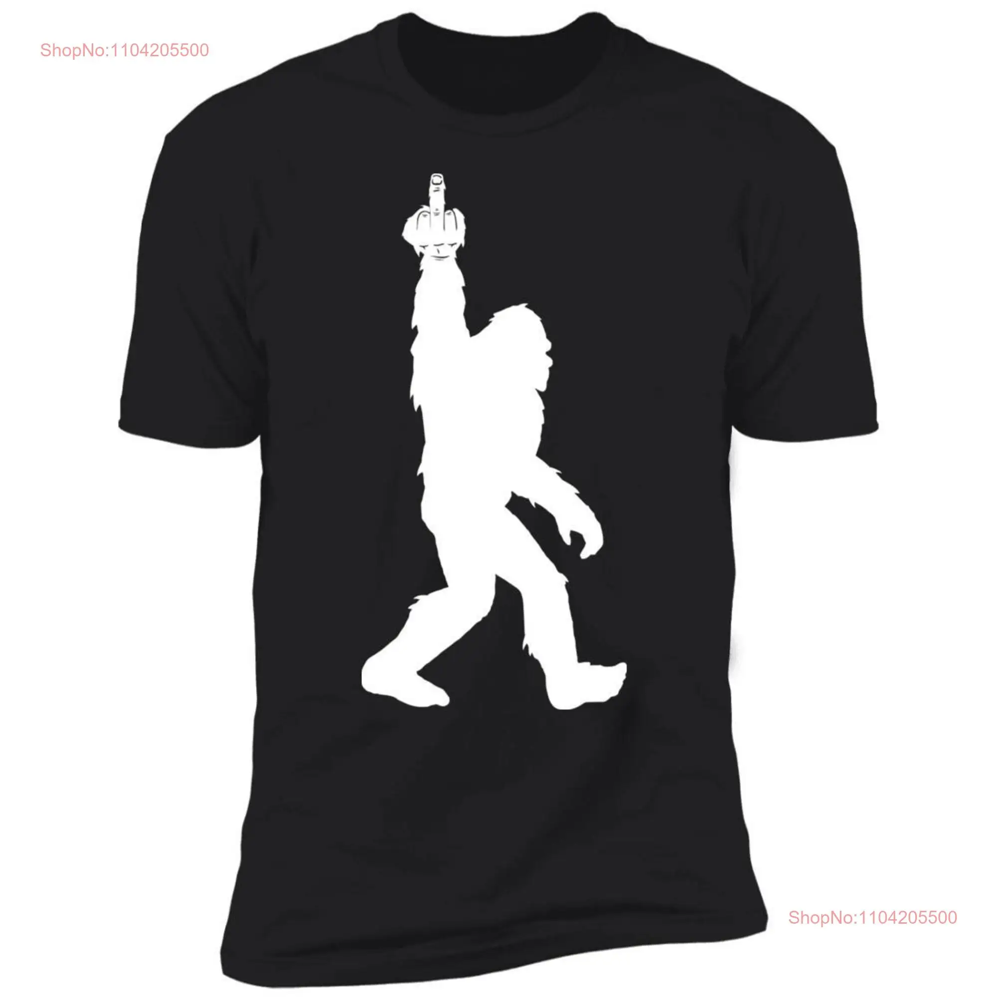 Забавная футболка Bigfoot Middle Finger с длинными или короткими рукавами