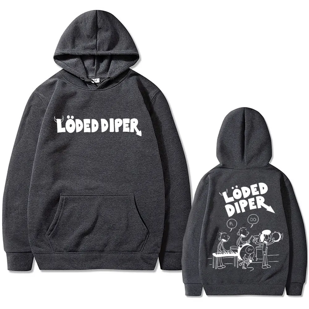 Loded Diper Hoodie Men Women's Vintage Rock Oversized Sweatshirt Men's Fleece Cotton Hoodies Hip Hop Fashion Streetwear