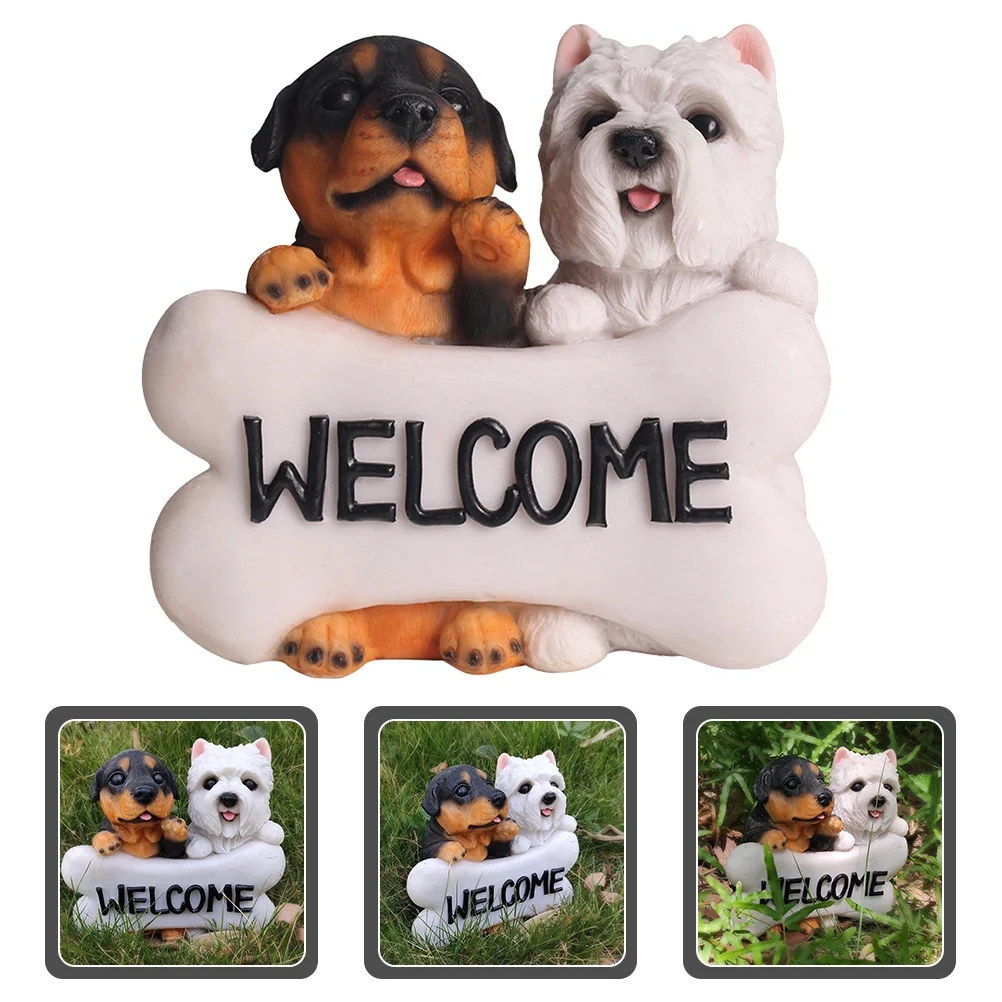 

Animal Figurine Greeting Resin Yardadorable Decoration Model Sculpture Decor Welcome Desktop Ornament Lovely Statue Mini