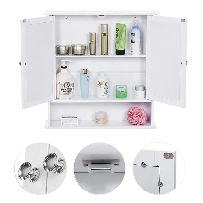 

Bedroom Cabinet Furniture Organizer Mirror Cabinet Toilet Cabinets Storage Box Makeup Wall Mounted Wood Shelves Cupboard HWC