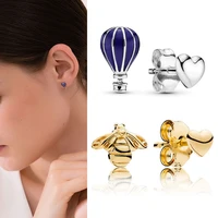 100 925 %d1%81%d0%b5%d1%80%d1%8c%d0%b3%d0%b8 silver pan earrings shining hot air balloon and love pan earrings for women wedding gift fashion jewelry