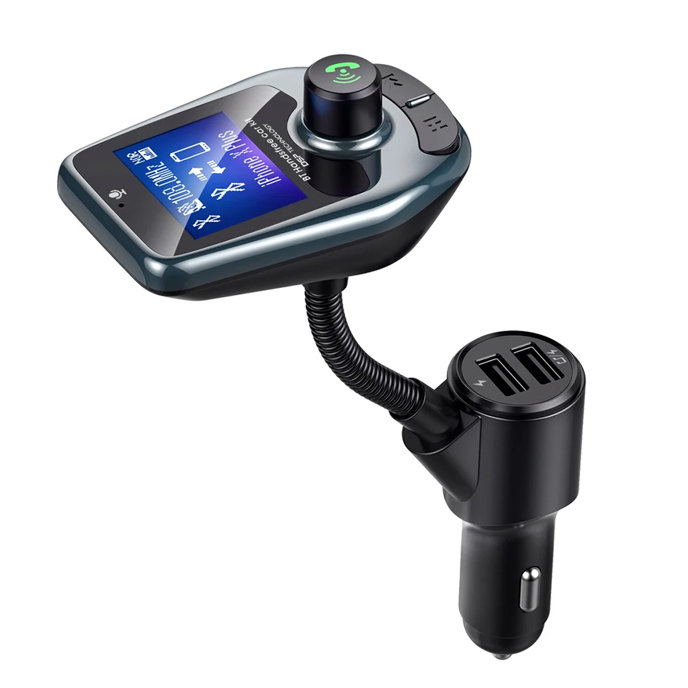 

LCD Display MP3 Player ABS Dual USB Ports Support TF Card Fast Charging For Car Universal FM Transmitter Multifunction