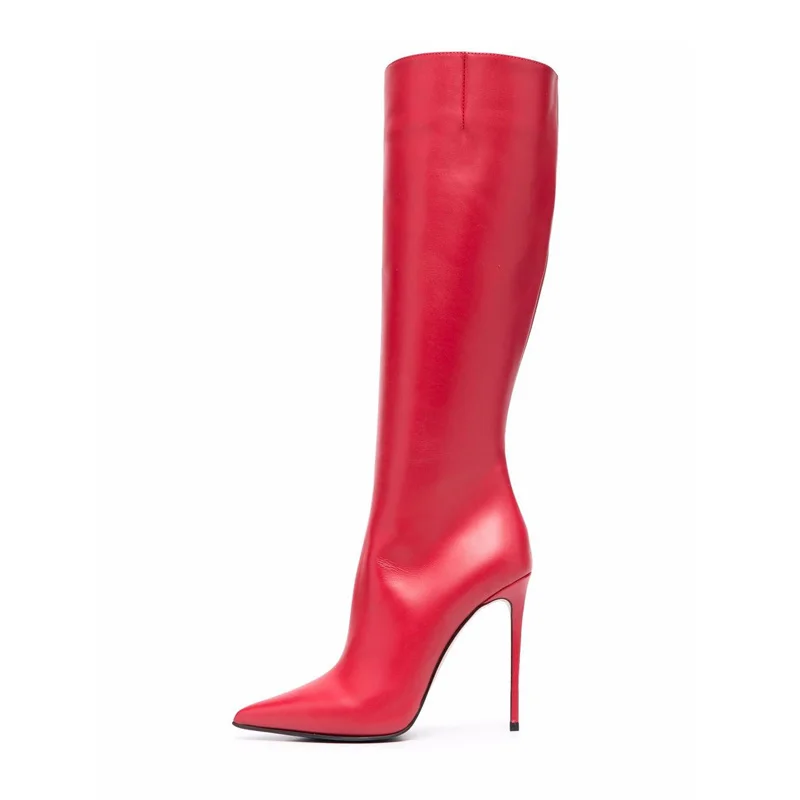 

Модная женская обувь Arden Furtado, сезон весна-осень-зима, остроносые туфли на шпильках 12 см, высокие сапоги на высоком каблуке 41 42