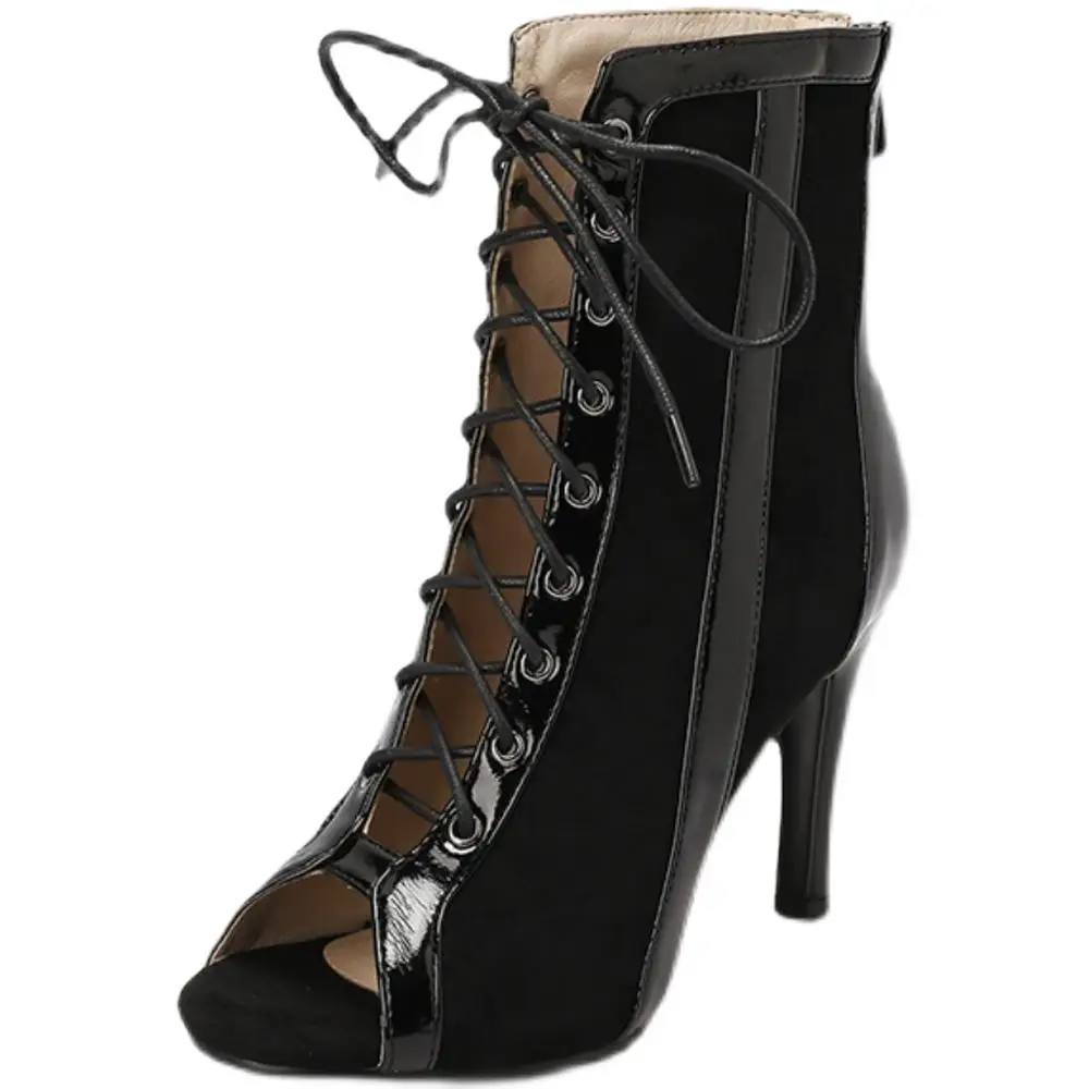 Dance Heels 2022 New High Top Latin Dance Shoes Women Street Salsa Tango Dance Boots Open Toe Sex Dance Shoes High Heels