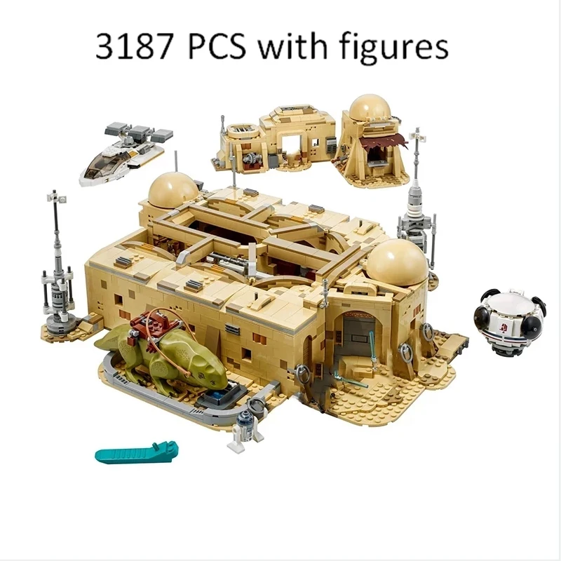 

3187PCS 21 Figures Star Space Mos Eisley Bistro House Villa Robot Figures 75290 75308 Building Blocks Bricks Toy Gift Kid