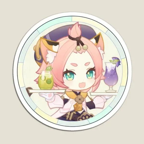 Наклейка Diona Genshin ударный магнит забавный держатель милый холодильник детский