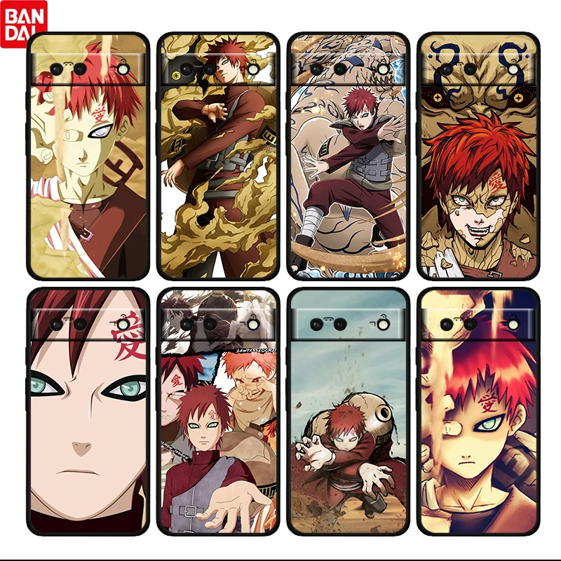 

Hot Anime Naruto Gaara Shockproof Cover for Google Pixel 7 6 Pro 6a 5 5a 4 4a XL 5G Black Phone Case Shell Soft Funda Coque Capa