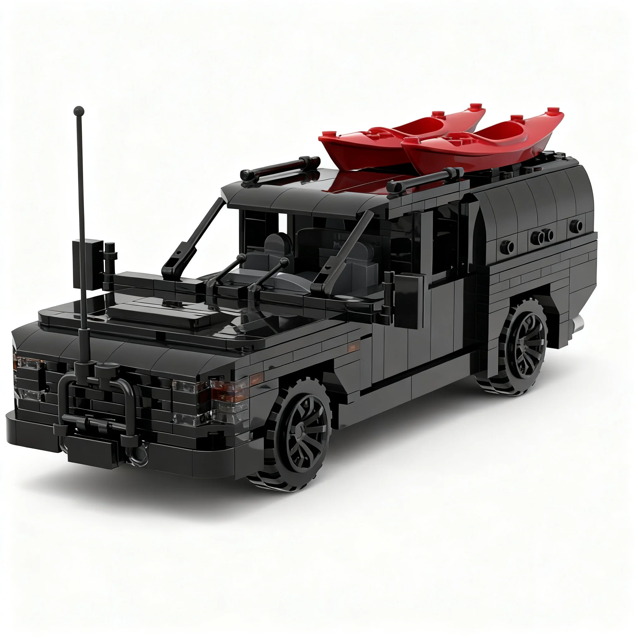 Фото 1115 деталей MOC Revive Caravans Bushtamer MK2 + Dino Motors T-rex Super Duty Facelift City Champions Модель строительных блоков 3D игрушка №1