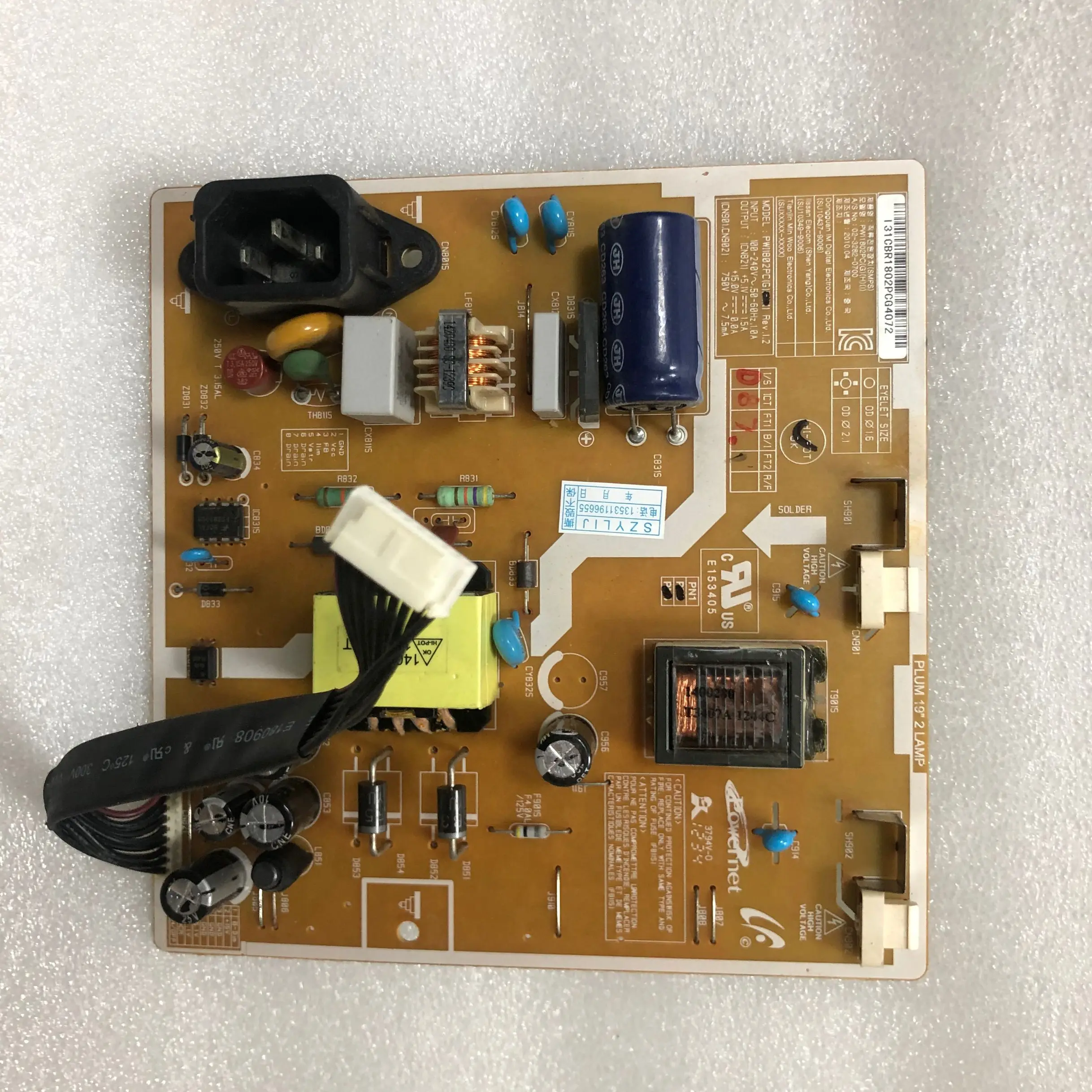 Оригинальная плата блока питания E1920NWQ, плата блока питания E1920NW PWI1802PC может быть непосредственно заменена на четыре лампы