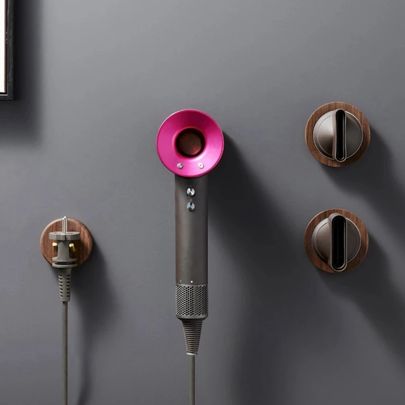 Настенный держатель для фена Dyson подставка-органайзер из массива дерева ванной