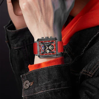 LIGE 2022 Men Watch Top Brand Luxury Waterproof Quartz Square Wrist Watches for Men Date Sports Silicone Clock Male Montre Homme Other Image